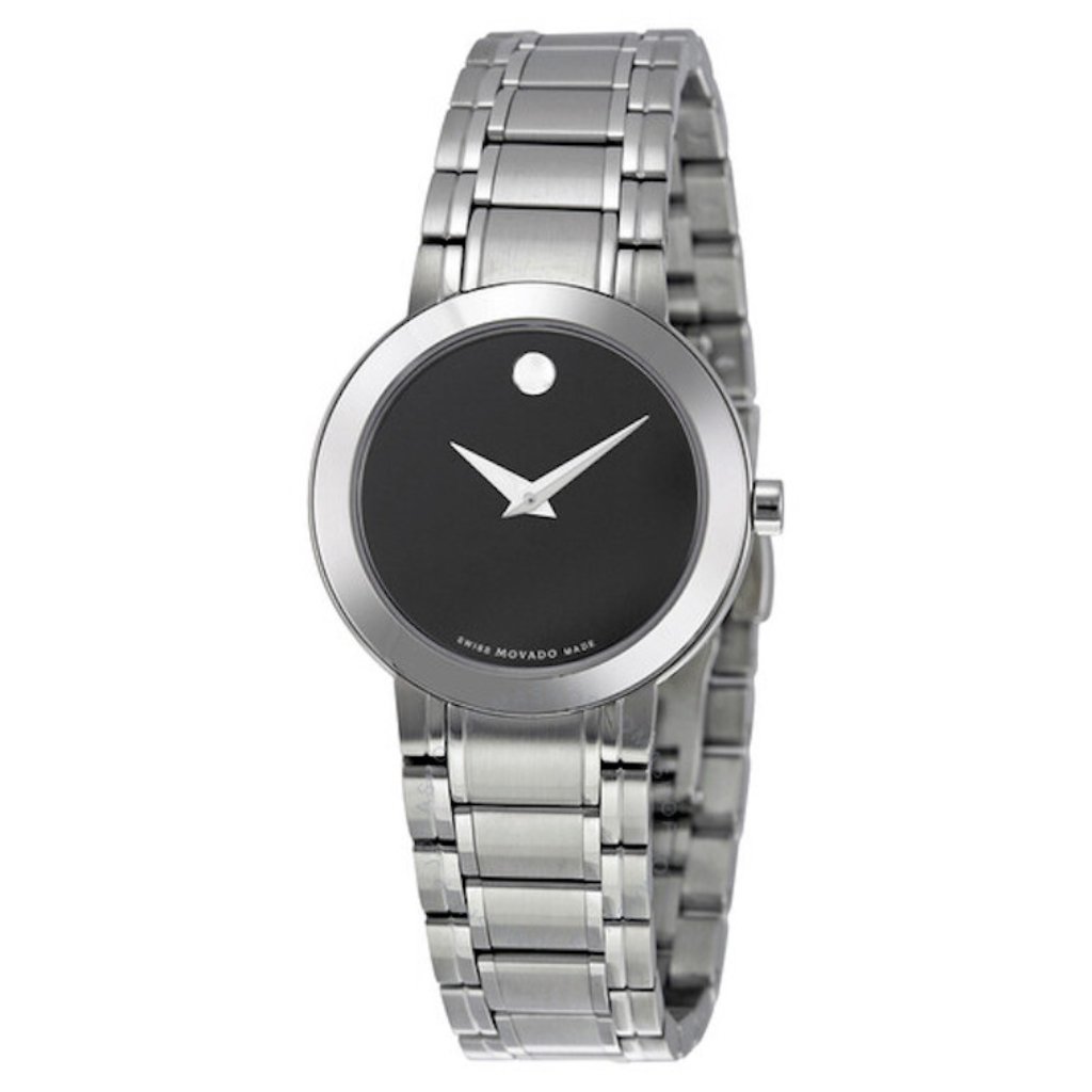 Movado Stiri Black Dial Stainless Steel Ladies Watch